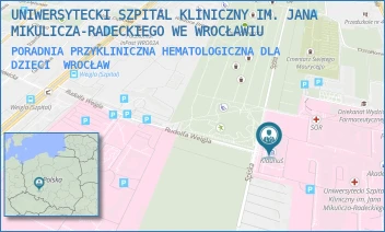 PORADNIA PRZYKLINICZNA HEMATOLOGICZNA DLA DZIECI - UNIWERSYTECKI SZPITAL KLINICZNY IM. JANA MIKULICZA-RADECKIEGO WE WROCŁAWIU - UL. BOROWSKA 213,  WROCŁAW