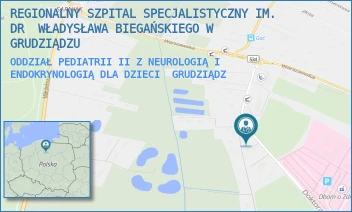 ODDZIAŁ PEDIATRII II Z NEUROLOGIĄ I ENDOKRYNOLOGIĄ DLA DZIECI - REGIONALNY SZPITAL SPECJALISTYCZNY IM. DR  WŁADYSŁAWA BIEGAŃSKIEGO W GRUDZIĄDZU - RYDYGIERA 15/17,  GRUDZIĄDZ