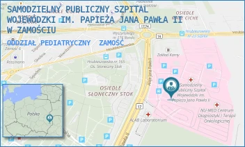 ODDZIAŁ PEDIATRYCZNY - SAMODZIELNY PUBLICZNY SZPITAL WOJEWÓDZKI IM. PAPIEŻA JANA PAWŁA II W ZAMOŚCIU - ALEJE JANA PAWŁA 10,  ZAMOŚĆ