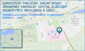 PORADNIA LECZENIA ŻYWIENIOWEGO W WARUNKACH DOMOWYCH - SAMODZIELNY PUBLICZNY ZAKŁAD OPIEKI ZDROWOTNEJ CENTRALNY SZPITAL KLINICZNY UNIWERSYTETU MEDYCZNEGO W ŁODZI - UL. SPORNA 36/50,  ŁÓDŹ