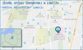 ODDZIAŁ PEDIATRYCZNY - ZESPÓŁ OPIEKI ZDROWOTNEJ W ŁOWICZU - UL. UŁAŃSKA 28,  ŁOWICZ