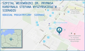 ODDZIAŁ PEDIATRYCZNY - SZPITAL WOJEWÓDZKI IM. PRYMASA KARDYNAŁA STEFANA WYSZYŃSKIEGO W SIERADZU - UL. ARMII KRAJOWEJ 7,  SIERADZ