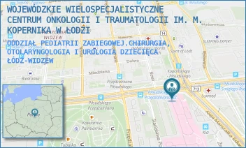 ODDZIAŁ PEDIATRII ZABIEGOWEJ.CHIRURGIA, OTOLARYNGOLOGIA I UROLOGIA DZIECIĘCA - WOJEWÓDZKIE WIELOSPECJALISTYCZNE CENTRUM ONKOLOGII I TRAUMATOLOGII IM. M. KOPERNIKA W ŁODZI - AL. MARSZ. JÓZEFA PIŁSUDSKIEGO 71,  ŁÓDŹ-WIDZEW