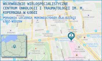 PORADNIA LECZENIA MUKOWISCYDOZY DLA DZIECI - WOJEWÓDZKIE WIELOSPECJALISTYCZNE CENTRUM ONKOLOGII I TRAUMATOLOGII IM. M. KOPERNIKA W ŁODZI - AL. MARSZ. JÓZEFA PIŁSUDSKIEGO 71,  ŁÓDŹ-WIDZEW