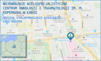 ODDZIAŁ OTOLARYNGOLOGII DZIECIĘCEJ - WOJEWÓDZKIE WIELOSPECJALISTYCZNE CENTRUM ONKOLOGII I TRAUMATOLOGII IM. M. KOPERNIKA W ŁODZI - AL. MARSZ. JÓZEFA PIŁSUDSKIEGO 71,  ŁÓDŹ-WIDZEW