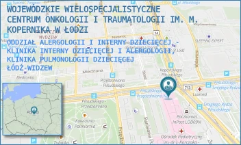 ODDZIAŁ ALERGOLOGII I INTERNY DZIECIĘCEJ - KLINIKA INTERNY DZIECIĘCEJ I ALERGOLOGII, KLINIKA PULMONOLOGII DZIECIĘCEJ - WOJEWÓDZKIE WIELOSPECJALISTYCZNE CENTRUM ONKOLOGII I TRAUMATOLOGII IM. M. KOPERNIKA W ŁODZI - AL. MARSZ. JÓZEFA PIŁSUDSKIEGO 71,  ŁÓDŹ-WIDZEW