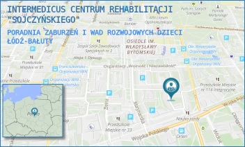 PORADNIA ZABURZEŃ I WAD ROZWOJOWYCH DZIECI - INTERMEDICUS CENTRUM REHABILITACJI "SOJCZYŃSKIEGO" - UL. KPT. STANISŁAWA SOJCZYŃSKIEGO "WARSZYCA" 3/5/-,  ŁÓDŹ-BAŁUTY