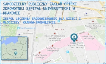 ZESPÓŁ LECZENIA ŚRODOWISKOWEGO DLA DZIECI I MŁODZIEŻY - SAMODZIELNY PUBLICZNY ZAKŁAD OPIEKI ZDROWOTNEJ SZPITAL UNIWERSYTECKI W KRAKOWIE - KOPERNIKA 21A,  KRAKÓW-ŚRÓDMIEŚCIE