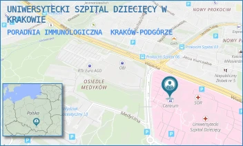 PORADNIA IMMUNOLOGICZNA - UNIWERSYTECKI SZPITAL DZIECIĘCY W KRAKOWIE - UL. WIELICKA 265,  KRAKÓW-PODGÓRZE
