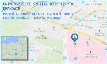 PORADNIA CHORÓB METABOLICZNYCH I INNYCH CHORÓB RZADKICH - UNIWERSYTECKI SZPITAL DZIECIĘCY W KRAKOWIE - UL. WIELICKA 265,  KRAKÓW-PODGÓRZE