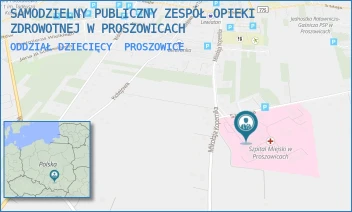 ODDZIAŁ DZIECIĘCY - SZPITAL IM. OJCA RAFAŁA Z PROSZOWIC SAMODZIELNY PUBLICZNY ZESPÓŁ OPIEKI ZDROWOTNEJ W PROSZOWICACH - KOPERNIKA 13,  PROSZOWICE