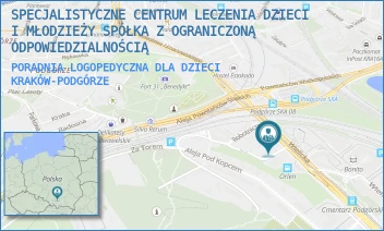 PORADNIA LOGOPEDYCZNA DLA DZIECI - SPECJALISTYCZNE CENTRUM LECZENIA DZIECI I MŁODZIEŻY SPÓŁKA Z OGRANICZONĄ ODPOWIEDZIALNOŚCIĄ - UL. WIELICKA 25,  KRAKÓW-PODGÓRZE
