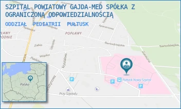 ODDZIAŁ  PEDIATRII - SZPITAL POWIATOWY GAJDA-MED SPÓŁKA Z OGRANICZONĄ ODPOWIEDZIALNOŚCIĄ - TEOFILA KWIATKOWSKIEGO 19,  PUŁTUSK
