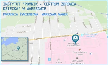 PORADNIA ŻYWIENIOWA - INSTYTUT "POMNIK - CENTRUM ZDROWIA DZIECKA" - ALEJA DZIECI POLSKICH 20,  WARSZAWA WAWER