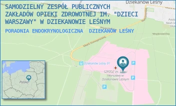 PORADNIA ENDOKRYNOLOGICZNA - SAMODZIELNY ZESPÓŁ PUBLICZNYCH ZAKŁADÓW OPIEKI ZDROWOTNEJ IM. "DZIECI WARSZAWY" W DZIEKANOWIE LEŚNYM - MARII KONOPNICKIEJ 65,  DZIEKANÓW LEŚNY