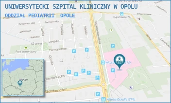 ODDZIAŁ PEDIATRII - UNIWERSYTECKI SZPITAL KLINICZNY W OPOLU - UL. ALEJA WINCENTEGO WITOSA 26,  OPOLE