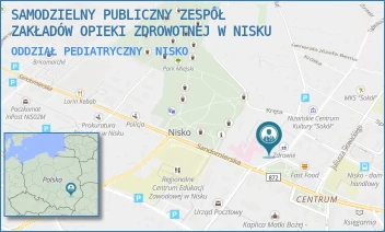 ODDZIAŁ PEDIATRYCZNY - SAMODZIELNY PUBLICZNY ZESPÓŁ ZAKŁADÓW OPIEKI ZDROWOTNEJ W NISKU - UL. TADEUSZA KOŚCIUSZKI 1,  NISKO