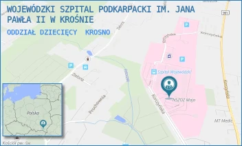 ODDZIAŁ DZIECIĘCY - WOJEWÓDZKI SZPITAL PODKARPACKI IM. JANA PAWŁA II W KROŚNIE - UL. KORCZYŃSKA 57,  KROSNO