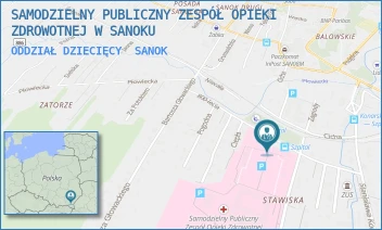 ODDZIAŁ DZIECIĘCY - SAMODZIELNY PUBLICZNY ZESPÓŁ OPIEKI ZDROWOTNEJ W SANOKU - UL. 800-LECIA 26,  SANOK