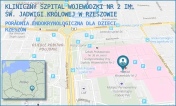 PORADNIA ENDOKRYNOLOGICZNA DLA DZIECI - KLINICZNY SZPITAL WOJEWÓDZKI NR 2 IM. ŚW. JADWIGI KRÓLOWEJ W RZESZOWIE - UL. LWOWSKA 60,  RZESZÓW