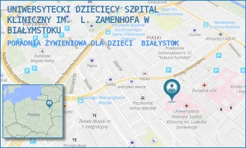 PORADNIA ŻYWIENIOWA DLA DZIECI - UNIWERSYTECKI DZIECIĘCY SZPITAL KLINICZNY IM.  L. ZAMENHOFA W BIAŁYMSTOKU - WASZYNGTONA 17,  BIAŁYSTOK