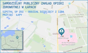 SZPITAL SP ZOZ - ODDZIAŁ DZIECIĘCY Z IZBĄ PRZYJĘĆ - SAMODZIELNY PUBLICZNY ZAKŁAD OPIEKI ZDROWOTNEJ W ŁAPACH - KORCZAKA 23,  ŁAPY