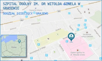 ODDZIAŁ DZIECIĘCY - SZPITAL OGÓLNY IM. DR WITOLDA GINELA W GRAJEWIE - KONSTYTUCJI 3 MAJA 34,  GRAJEWO