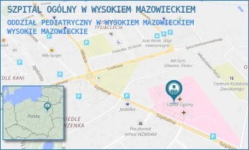 ODDZIAŁ PEDIATRYCZNY W WYSOKIEM MAZOWIECKIEM - SZPITAL OGÓLNY W WYSOKIEM MAZOWIECKIEM - SZPITALNA 5,  WYSOKIE MAZOWIECKIE