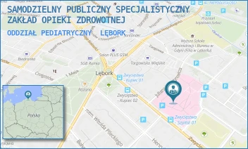 ODDZIAŁ PEDIATRYCZNY - SAMODZIELNY PUBLICZNY SPECJALISTYCZNY ZAKŁAD OPIEKI ZDROWOTNEJ - UL. JULIANA WĘGRZYNOWICZA 13,  LĘBORK