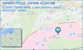 KLINIKA CHORÓB NEREK I NADCIŚNIENIA DZIECI I MŁODZIEŻY - UNIWERSYTECKIE CENTRUM KLINICZNE - UL. DĘBINKI 7,  GDAŃSK