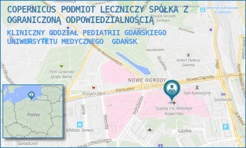 KLINICZNY ODDZIAŁ PEDIATRII GDAŃSKIEGO UNIWERSYTETU MEDYCZNEGO - COPERNICUS PODMIOT LECZNICZY SPÓŁKA Z OGRANICZONĄ ODPOWIEDZIALNOŚCIĄ - UL. NOWE OGRODY 1-6, GDAŃSK