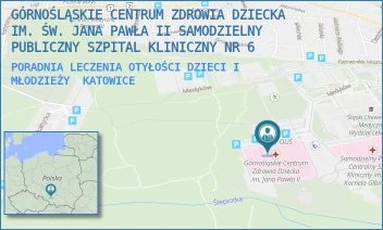PORADNIA LECZENIA OTYŁOŚCI DZIECI I MŁODZIEŻY - GÓRNOŚLĄSKIE CENTRUM ZDROWIA DZIECKA IM. ŚW. JANA PAWŁA II SAMODZIELNY PUBLICZNY SZPITAL KLINICZNY NR 6 - UL. MEDYKÓW 16,  KATOWICE