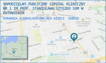 PORADNIA ALERGOLOGICZNA DLA DZIECI - SAMODZIELNY PUBLICZNY SZPITAL KLINICZNY NR 1 IM PROF. STANISŁAWA SZYSZKO SUM W KATOWICACH - UL. 3 MAJA 13-15,  ZABRZE