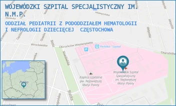 ODDZIAŁ PEDIATRII Z PODODDZIAŁEM HEMATOLOGII I NEFROLOGII DZIECIĘCEJ - WOJEWÓDZKI SZPITAL SPECJALISTYCZNY IM. N.M.P. - UL. BIALSKA 104/118, CZĘSTOCHOWA
