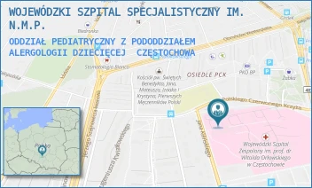 ODDZIAŁ PEDIATRYCZNY Z PODODDZIAŁEM ALERGOLOGII DZIECIĘCEJ - WOJEWÓDZKI SZPITAL SPECJALISTYCZNY IM. N.M.P. - UL. POLSKIEGO CZERWONEGO KRZYŻA 7, CZĘSTOCHOWA