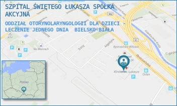 ODDZIAŁ OTORYNOLARYNGOLOGII DLA DZIECI - LECZENIE JEDNEGO DNIA - SZPITAL ŚWIĘTEGO ŁUKASZA SPÓŁKA AKCYJNA - UL. BYSTRZAŃSKA 94B,  BIELSKO-BIAŁA