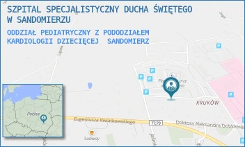 ODDZIAŁ PEDIATRYCZNY Z PODODZIAŁEM KARDIOLOGII DZIECIĘCEJ - SZPITAL SPECJALISTYCZNY DUCHA ŚWIĘTEGO W SANDOMIERZU - SCHINZLA 13,  SANDOMIERZ