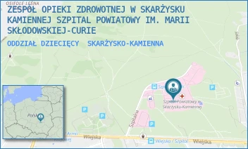 ODDZIAŁ DZIECIĘCY - ZESPÓŁ OPIEKI ZDROWOTNEJ W SKARŻYSKU-KAMIENNEJ SZPITAL POWIATOWY IM. MARII SKŁODOWSKIEJ-CURIE - SZPITALNA 1,  SKARŻYSKO-KAMIENNA