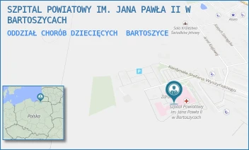 ODDZIAŁ CHORÓB DZIECIĘCYCH - SZPITAL POWIATOWY IM. JANA PAWŁA II W BARTOSZYCACH - WYSZYŃSKIEGO 11,  BARTOSZYCE