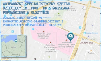 ODDZIAŁ PEDIATRYCZNY VI ENDOKRYNOLOGICZNO-DIABETOLOGICZNY Z PODODDZIAŁEM REUMATOLOGII - WOJEWÓDZKI SPECJALISTYCZNY SZPITAL DZIECIĘCY IM. PROF. DR STANISŁAWA POPOWSKIEGO W OLSZTYNIE - ŻOŁNIERSKA 18 A,  OLSZTYN