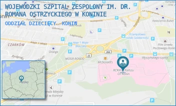 ODDZIAŁ DZIECIĘCY - WOJEWÓDZKI SZPITAL ZESPOLONY IM. DR. ROMANA OSTRZYCKIEGO W KONINIE - KARDYNAŁA S. WYSZYŃSKIEGO 1,  KONIN