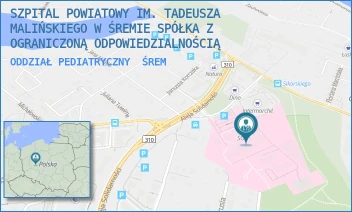 ODDZIAŁ PEDIATRYCZNY - SZPITAL POWIATOWY IM. TADEUSZA MALIŃSKIEGO W ŚREMIE SPÓŁKA Z OGRANICZONĄ ODPOWIEDZIALNOŚCIĄ - CHEŁMOŃSKIEGO 1,  ŚREM