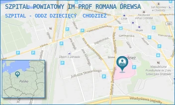 SZPITAL - ODDZ DZIECIĘCY - SZPITAL POWIATOWY IM PROF ROMANA DREWSA - ŻEROMSKIEGO 29,  CHODZIEŻ
