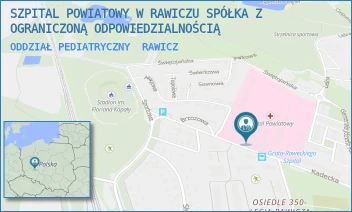 ODDZIAŁ PEDIATRYCZNY - SZPITAL POWIATOWY W RAWICZU SPÓŁKA Z OGRANICZONĄ ODPOWIEDZIALNOŚCIĄ - GEN. GROTA ROWECKIEGO 6,  RAWICZ