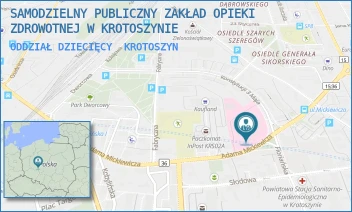 ODDZIAŁ DZIECIĘCY - SAMODZIELNY PUBLICZNY ZAKŁAD OPIEKI ZDROWOTNEJ W KROTOSZYNIE - MICKIEWICZA 21,  KROTOSZYN