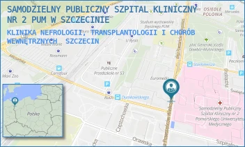 KLINIKA NEFROLOGII, TRANSPLANTOLOGII I CHORÓB WEWNĘTRZNYCH - UNIWERSYTECKI SZPITAL KLINICZNY NR 2 PUM W SZCZECINIE - POWSTAŃCÓW WLKP. 72,  SZCZECIN