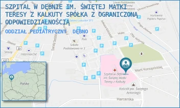 ODDZIAŁ PEDIATRYCZNY - SZPITAL W DĘBNIE IM. ŚWIĘTEJ MATKI TERESY Z KALKUTY SPÓŁKA Z OGRANICZONĄ ODPOWIEDZIALNOŚCIĄ - KOŚCIUSZKI 58,  DĘBNO